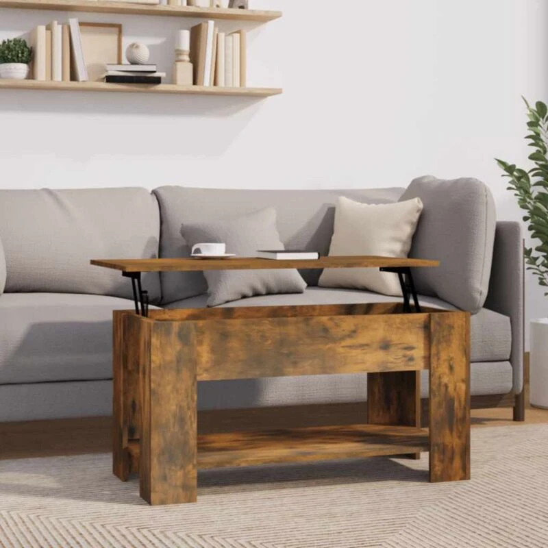Image of VIDAXL Coffee Table Smoked Oak 101x49x52cm Engineered Wood Vidaxl 8720286973912