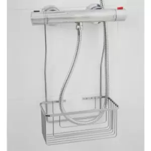 Image of Rust Free Shower Mixer Basket Caddy Hook Over Bathroom Chrome Plated - Silver - Croydex