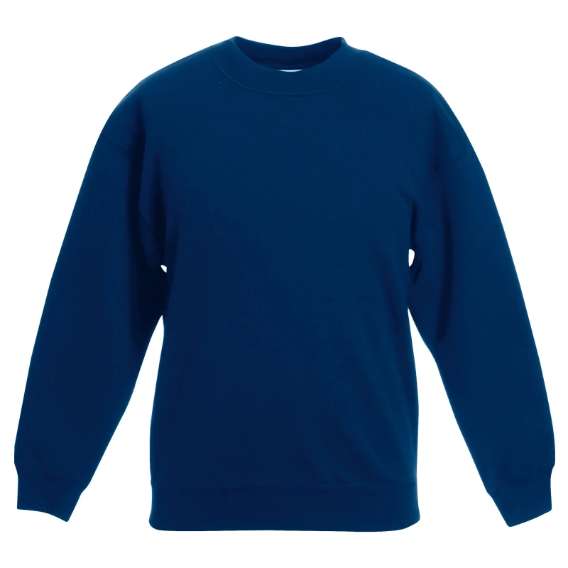 Image of Fruit of the Loom Classic 80 20 Set-In Sweatshirt Pack of 2 in Navy Size: 12-13 Years Navy Unisex 12-13 Years