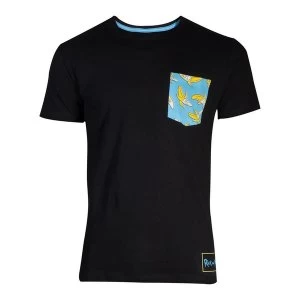 Image of Rick And Morty - Banana Pocket Mens Large T-Shirt - Black