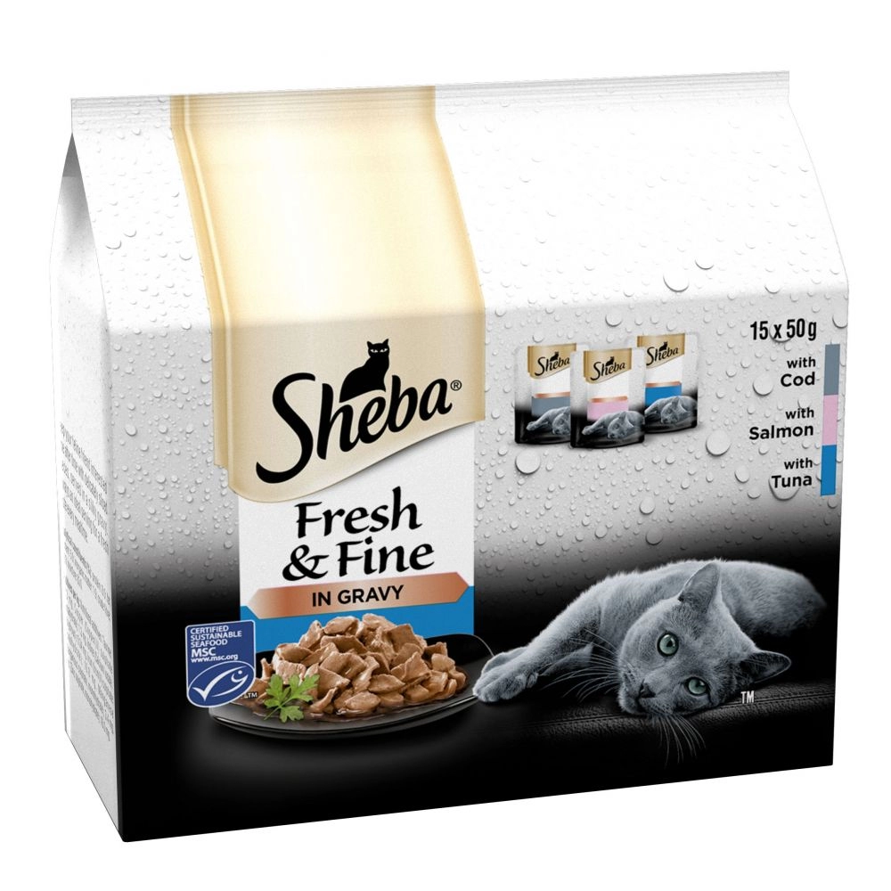 Image of Sheba Fresh and Fine Meaty Cat Food15 x 50g
