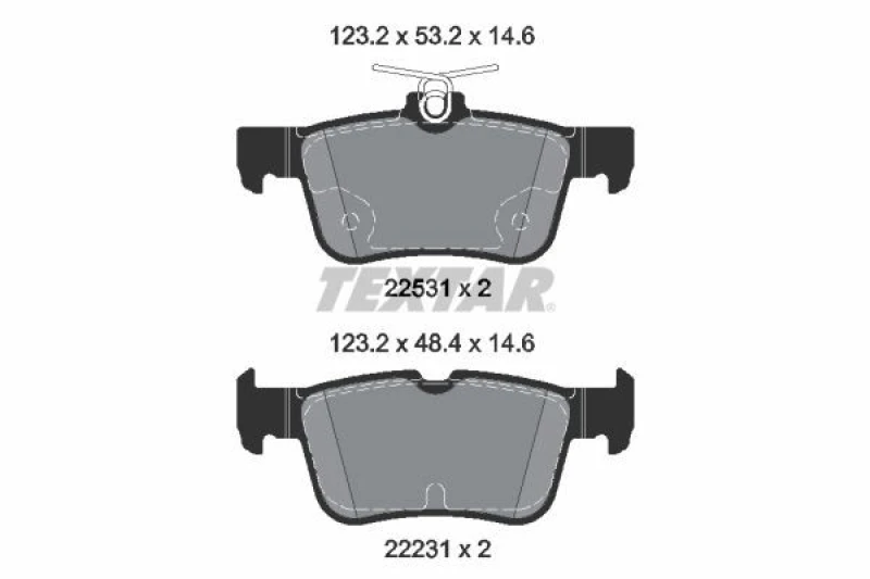 Image of Brake pad set TEXTAR 2253105