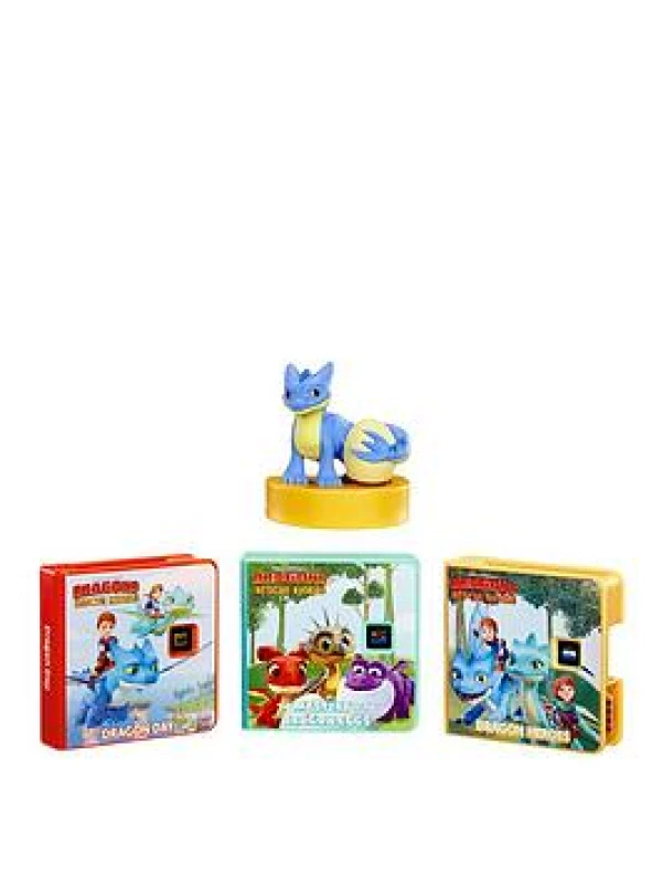 Image of little tikes Dragons: Rescue Riders Collection for Story Dream Machine - 3 Stories & 1 Character Storytime Books with Audio Play Character For Boys