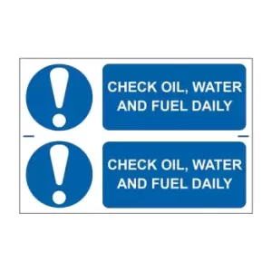 Image of Spectrum Industrial Check Oil, Water and Fuel Daily - PVC (300 x 200mm)