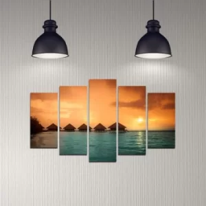 Image of 5DMDF-9 Multicolor Decorative MDF Painting (5 Pieces)
