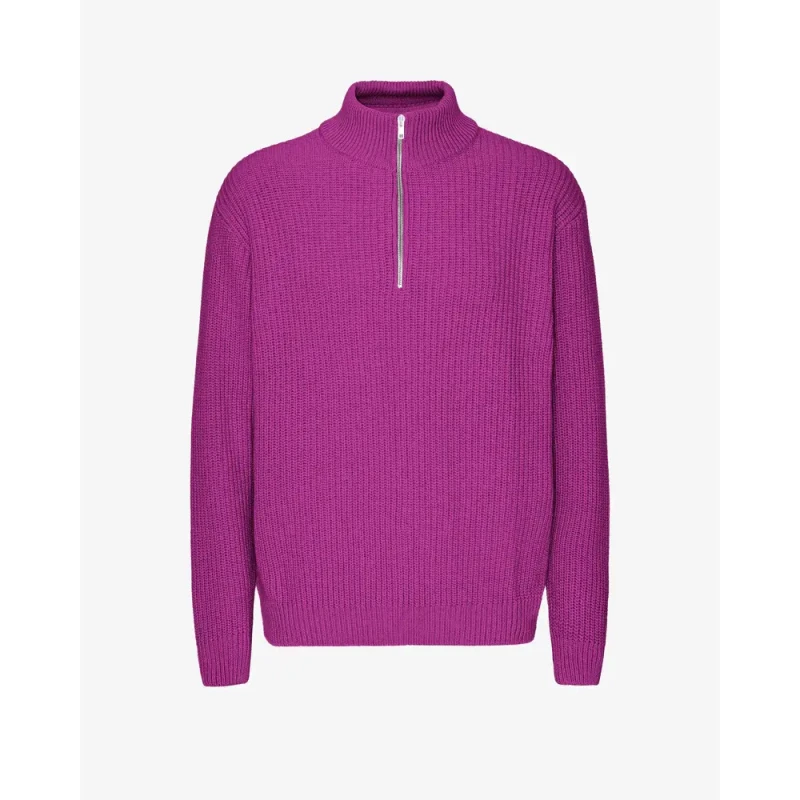 Image of Colorful Standard Merino 1/4 zip jumper Colorful Standard Magenta Blaze Rose Male M