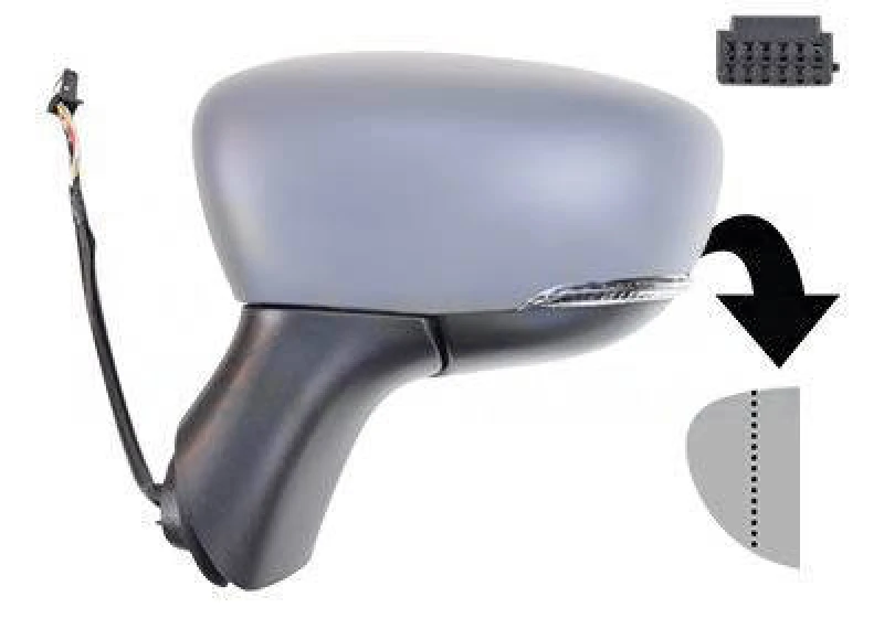 Image of VAN WEZEL 4384807 Wing mirror * HAGUS * Left, Heatable, primed Outside Mirror (50)