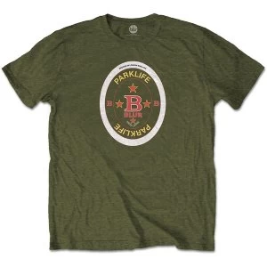 Image of Blur - Parklife Beermat Unisex Large T-Shirt - Green