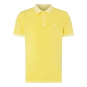 image of Gant Gant Sun Bleached Polo Shirt Mens - Lemon 732