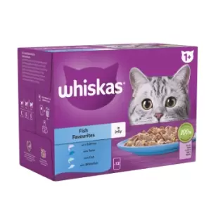 Whiskas 1+ Fish Favourites in Jelly Cat Food 96 x 85g