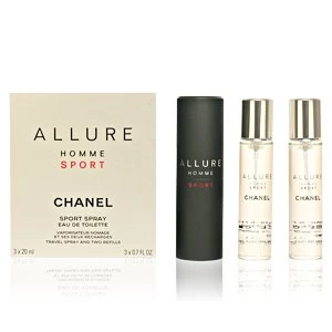 image of ALLURE HOMME SPORT travel spray and two refills 3 x 20ml