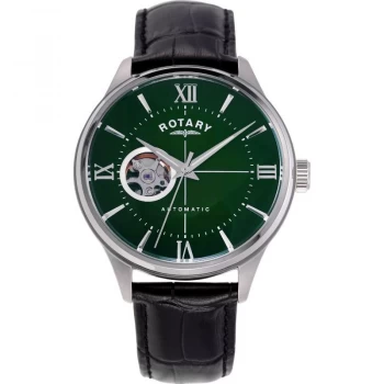 Image of Rotary Green And Black 'Hero' Automatic Dress Watch - GS00375/24