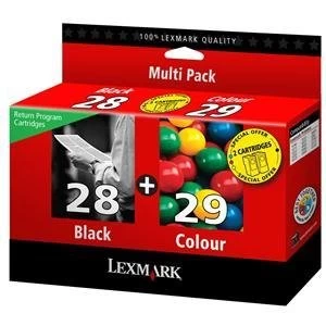 image of Lexmark 28 Black & 29 Tri Colour Ink Cartridge