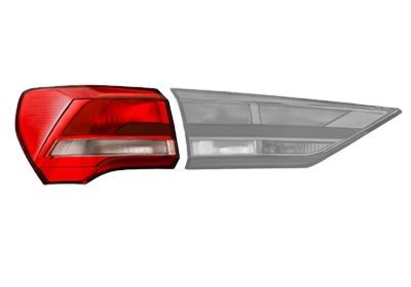 Image of VAN WEZEL 0372921U Rear light Outer section, with bulb holder, Left Combination Rearlight (391)