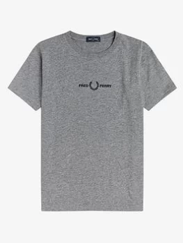 Image of Fred Perry Boys Embroidered T-Shirt - Steel Marl, Steel Marl, Size 11-12 Years