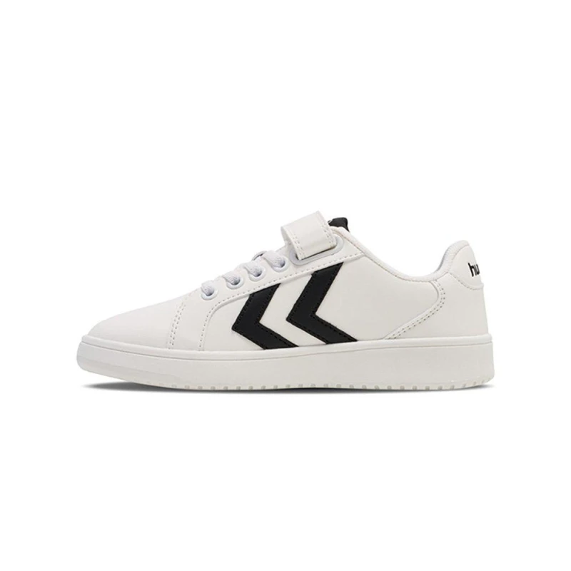 Image of Hummel Derby Court Trainers Childrens White/Black unisex C10 (28)