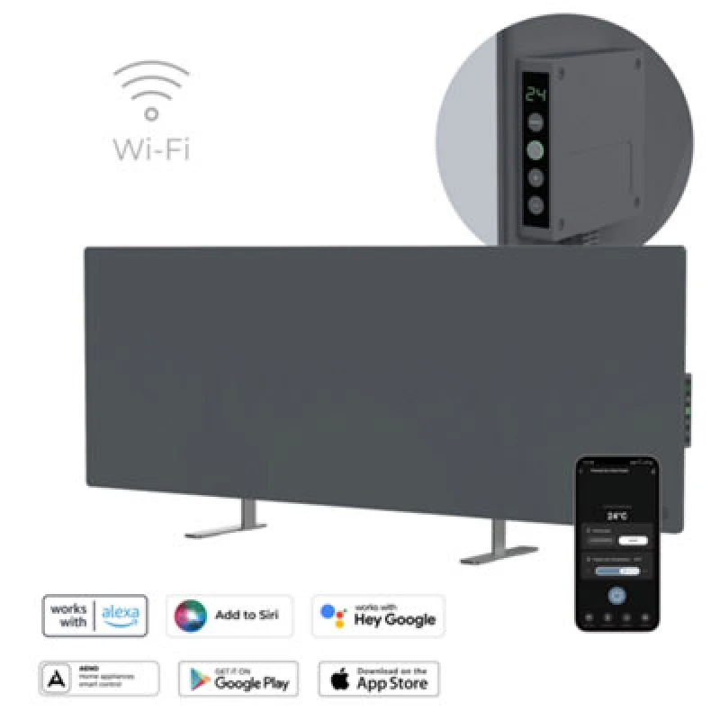 Image of Aeno Premium Eco LED Smart Heater Grey