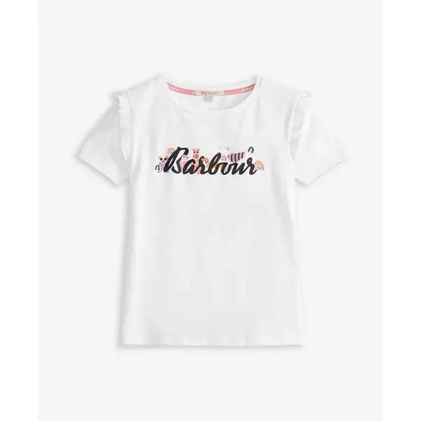 Image of Barbour Girls Eden T-Shirt - White 7 - 8 Years