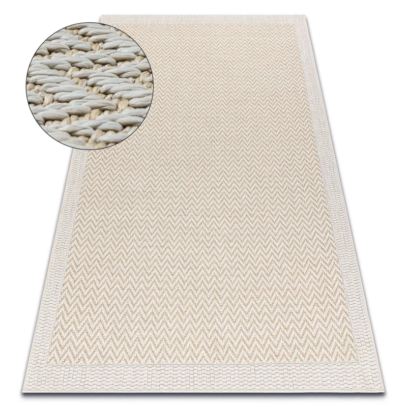Image of RugsX Carpet Origi 3726 Cream - Zigzag Flat-Woven Sisal String 78X150 Cm