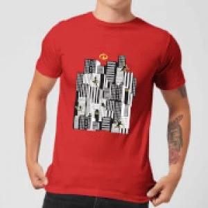 image of The Incredibles 2 Skyline Mens T-Shirt - Red - L