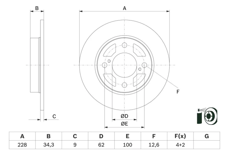 Image of Brake disc Bosch 0 986 479 F38