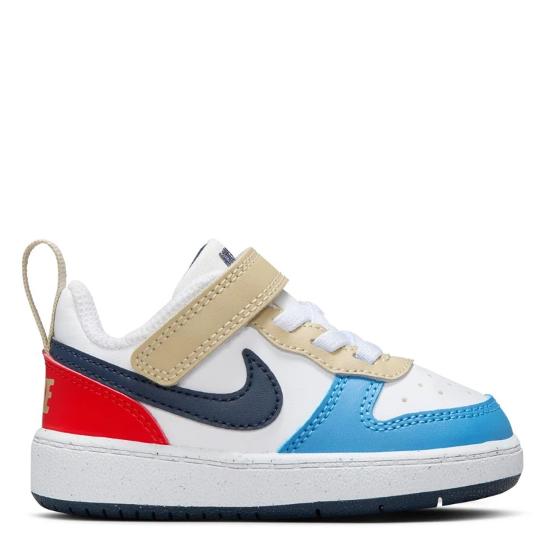 Image of Nike Court Borough Low 2 Baby/Toddler Shoe Wht/Blu/Red male C7 (24)