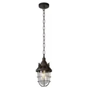 image of Honore Industrial Pendant Light - Ø17cm - 1xE27 - Rust Brown