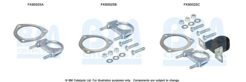Image of BM CATALYSTS Mounting Kit, catalytic converter BM CATALYSTS FK80025