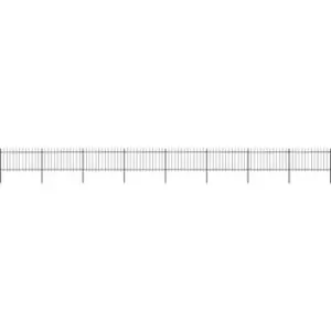 Image of Garden Fence with Spear Top Steel 13.6x1 m Black Vidaxl Black