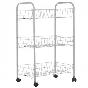 image of Stanford Home 3 Tier Storage Cart - Grey