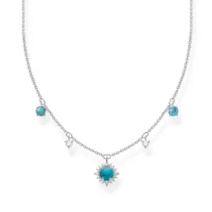 image of THOMAS SABO Silver Round Turquoise Drop Necklace