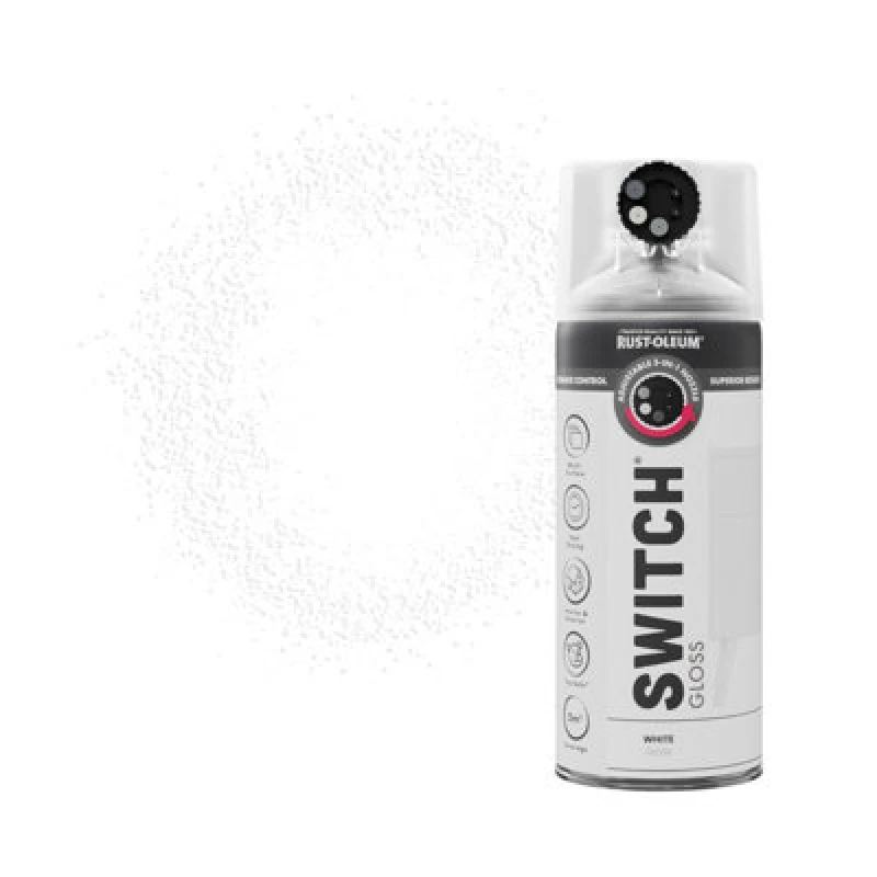 Image of RUST-OLEUM Rust-Oleum Switch Spray Paint 400ml - Gloss - White AE0711400UK