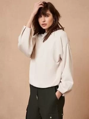 Image of Mint Velvet Balloon Sleeve Sweat, Nude Size M Women