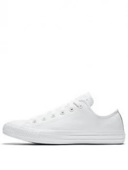 Image of Converse Chuck Taylor All Star Leather Ox - White/White, Size 13, Men