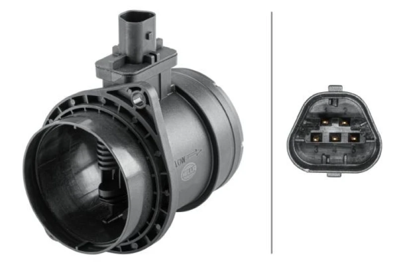 Image of HELLA Mass air flow sensor HELLA 8ET 358 095-631