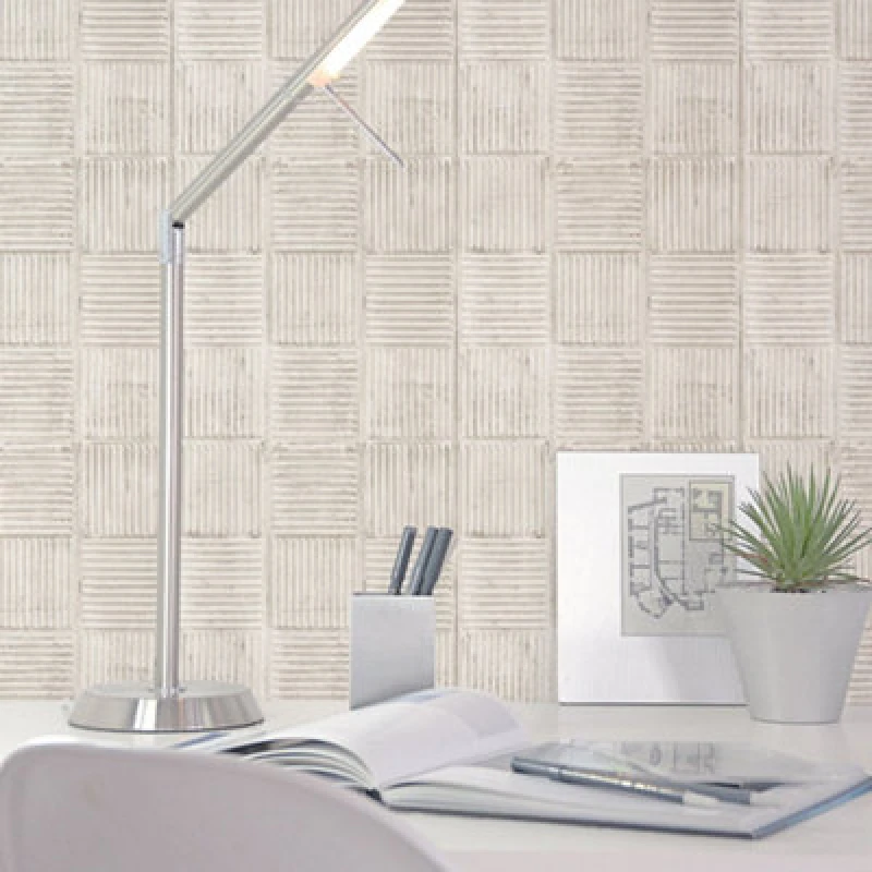 Image of Galerie Grunge Beige Grey Steel Plates Smooth Wallpaper