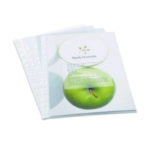 image of Rapesco Eco Punched Pockets A4 Clear Pack of 100 1104