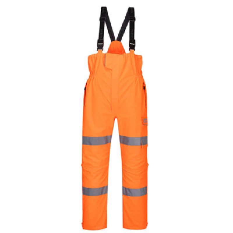 Image of Oxford Weave 300D Class 2 Extreme Bib and Brace S594ORRXXXL Colour: Orange