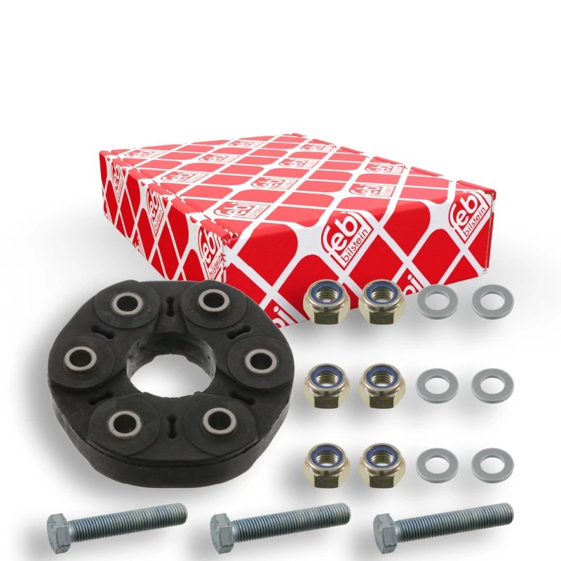 Image of FEBI BILSTEIN 45723 Drive Shaft Coupler ProKit with washers, with nuts, Ø: 137mm Joint,propeller shaft (1427)