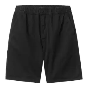 image of Carhartt Wip Flint Shorts, Black Garment Dyed, Male, Shorts, I030480.89GD