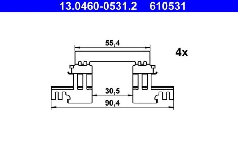 Image of Brake pad fitting kit ATE 13.0460-0531.2