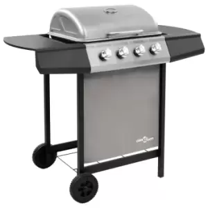 Image of Vidaxl Gas BBQ Grill With 4 Burners Black And Silver (fr/Be/It/UK/Nl Only)
