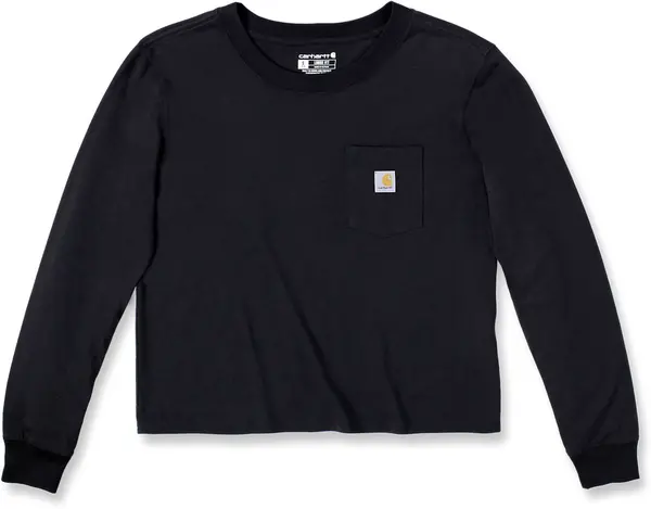 Image of Carhartt Relaxed Fit Lightweight Pocket Ladies Long Sleeve Shirt, black, Size XL for Women