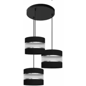 image of Helam Helen Cluster Pendant Ceiling Light Black, Silver 35cm