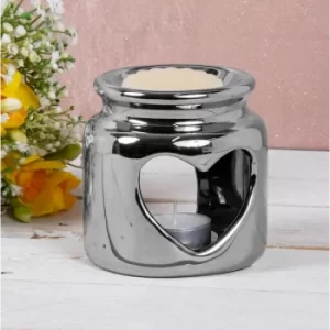 Image of Ceramic Silver Heart Wax/oil Warmer by Lesser & Pavey