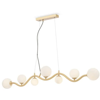 image of Maytoni Modern - Uva Modern Uva 7 Light Gold Pendant Ceiling Light Glass Shades