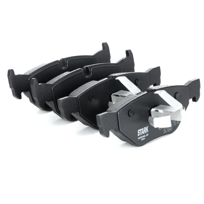 Image of STARK SKBP-0010070 Brake pad set Rear Axle, prepared for wear warning indicator, with piston clip Low-Metallic Brake Pad Set,disc brake (402)
