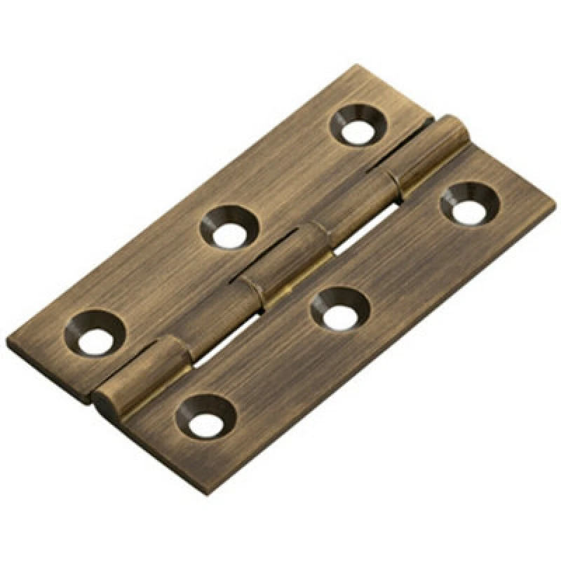 Image of Loops PAIR 64 x 35 x 2mm Cabinet Hinge Antique Brass Small Cupboard Door Metallics