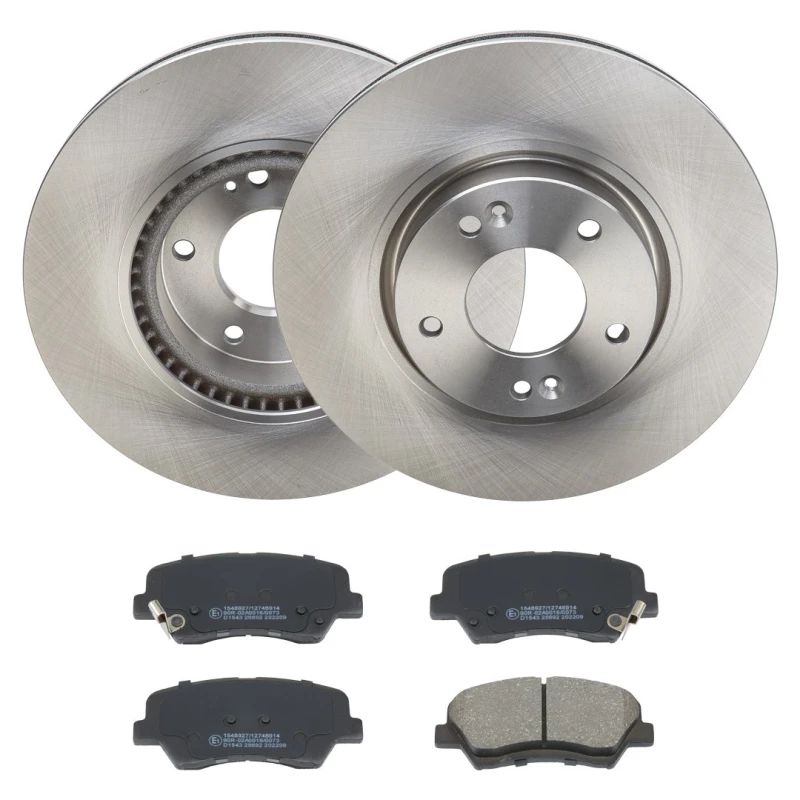 Image of RIDEX 3405B2046 Brake disc and pads set with accessories, Front Axle, Brake Disc Type: internally vented, with acoustic wear warning Brake Set,disc b