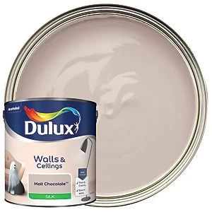 Image of Dulux Walls & Ceilings Malt Chocolate Silk Emulsion Paint 2.5L